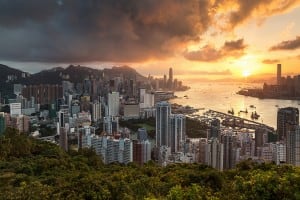 Victoria Harbor seen from Braemar Hill 寶馬山