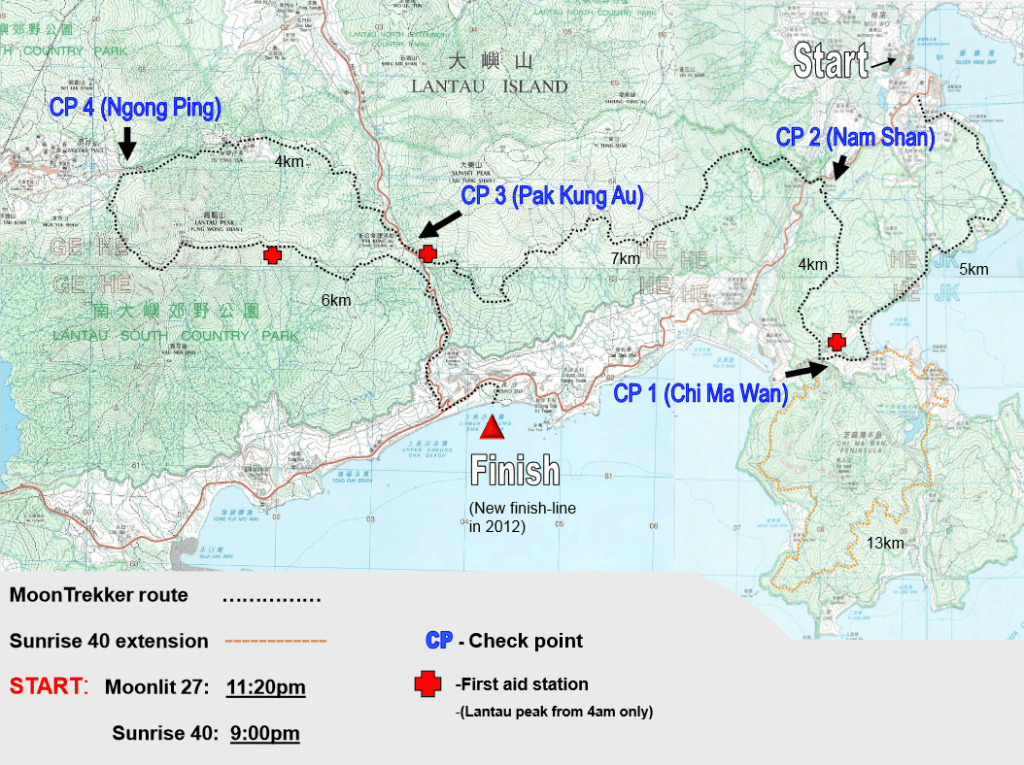 Barclays Moontrekker Route Map