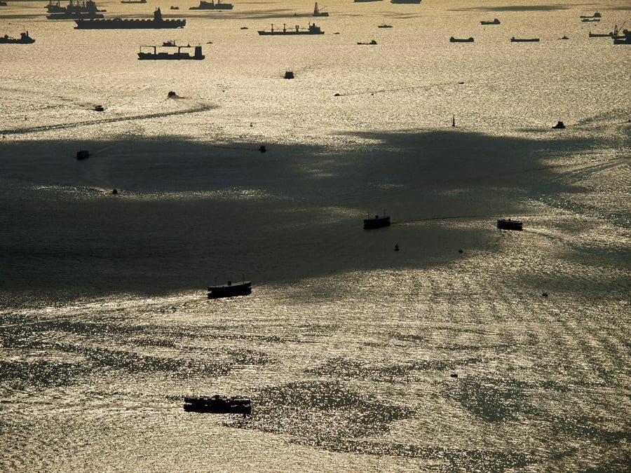 Ships at Victoria Harbour, Deep Water Ports at Hong Kong