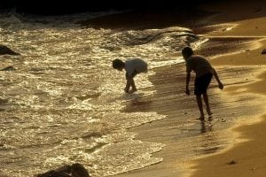 Small Sand Beach in front of Sam Ka Tsuen at Lei Yue Mun